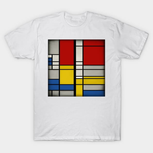 Mondrian Style - Five Tones T-Shirt by ArtNouveauChic